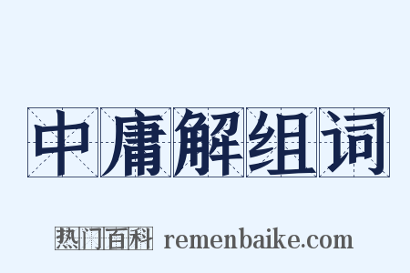中庸解组词是什么意思的图片